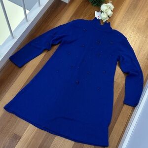 Blue Long Sleeve Dress